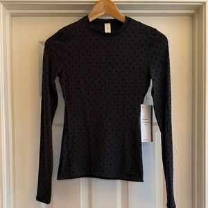 lululemon athletica Black Long Sleeve Top with Dots